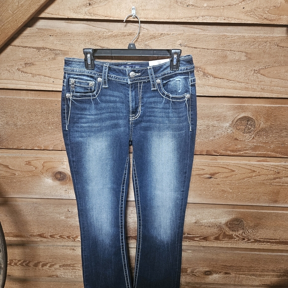 Miss Me Dark Blue Boot Leg Jeans - Picture 1 of 10